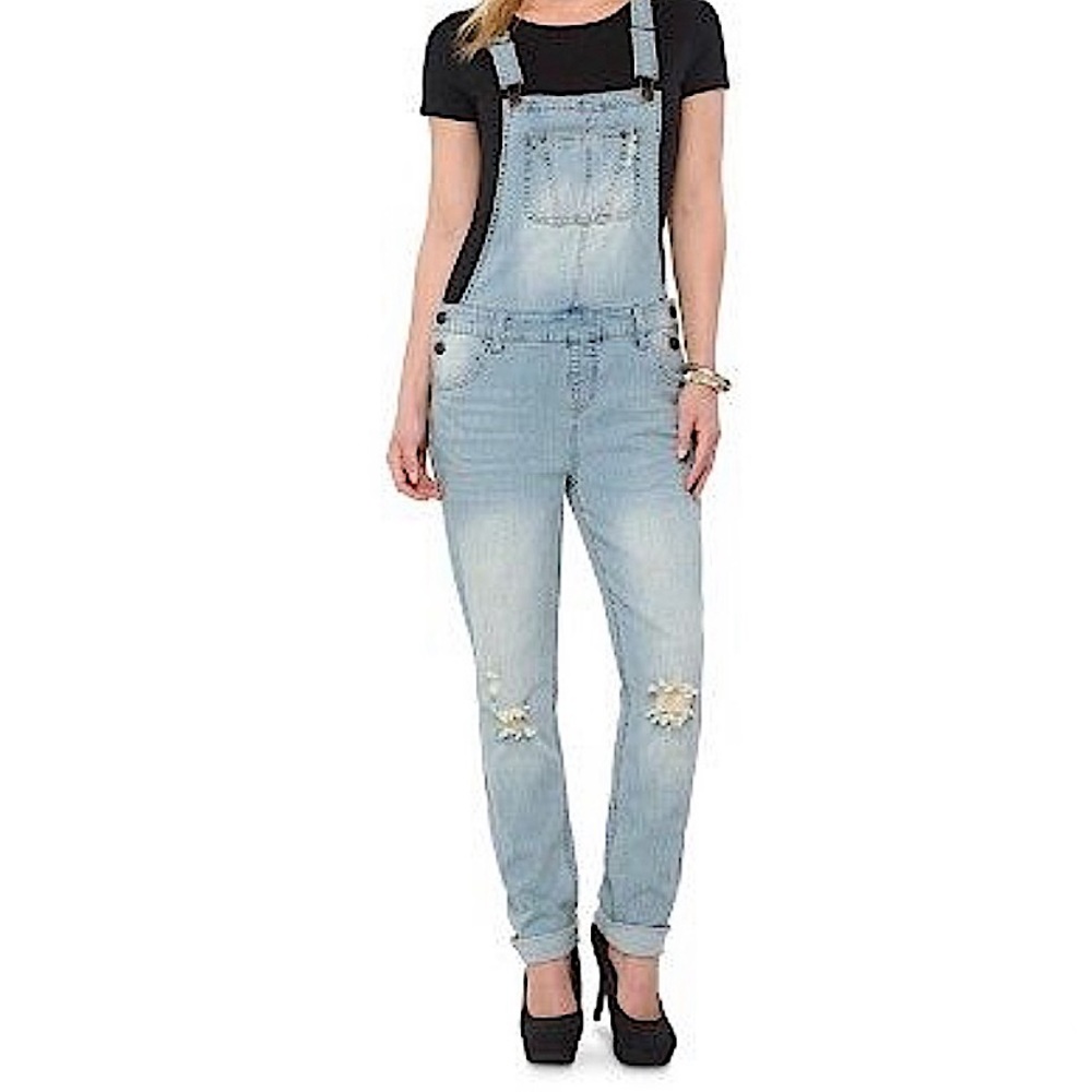 TARGET | MOSSIMO Bib Overalls Slim Fit Light Wash Denim XXL